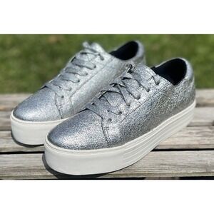 Kenneth Cole Shoes Womens Size 10M Platform Leather Lace Up Sneaker Casual Fashi